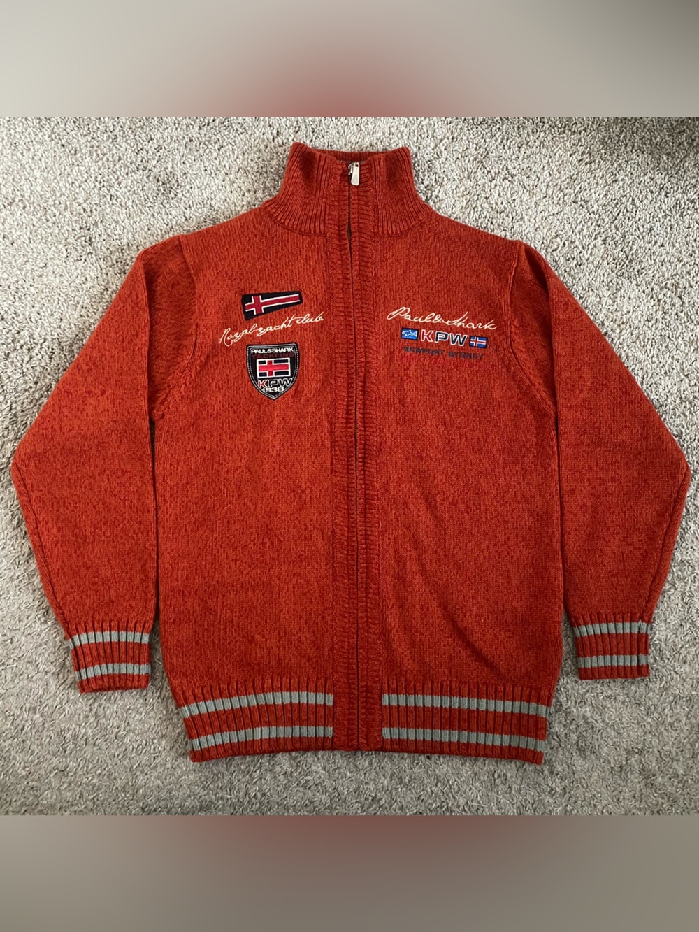 Paul & Shark Vintage Yachting Men full-zip cardigan sweater with embroidery M